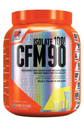 Extrifit Iso 90 CFM Instant Whey protein powder in vanilla flavor, 1000 grams, high-quality protein for muscle gain.